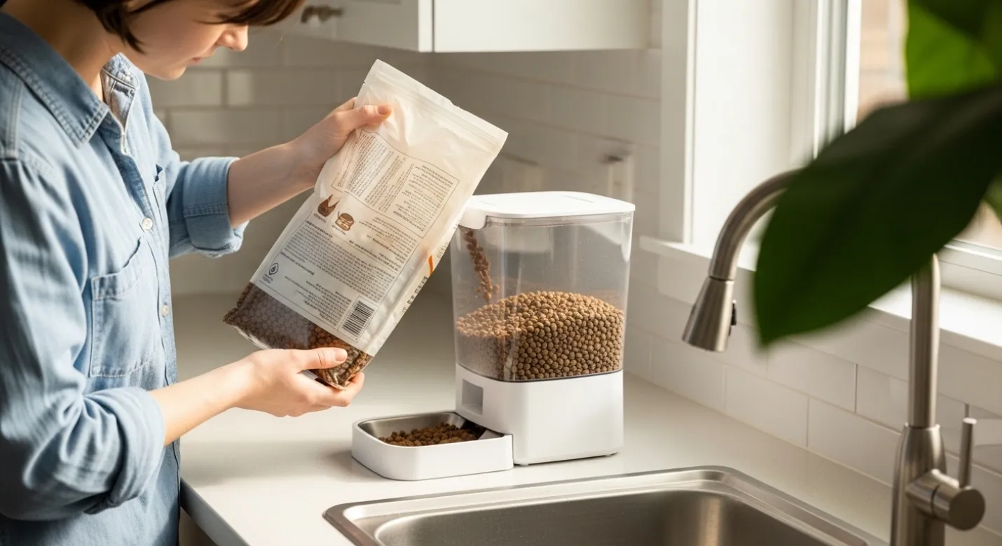 Comedouro automático com programação para cães e gatos