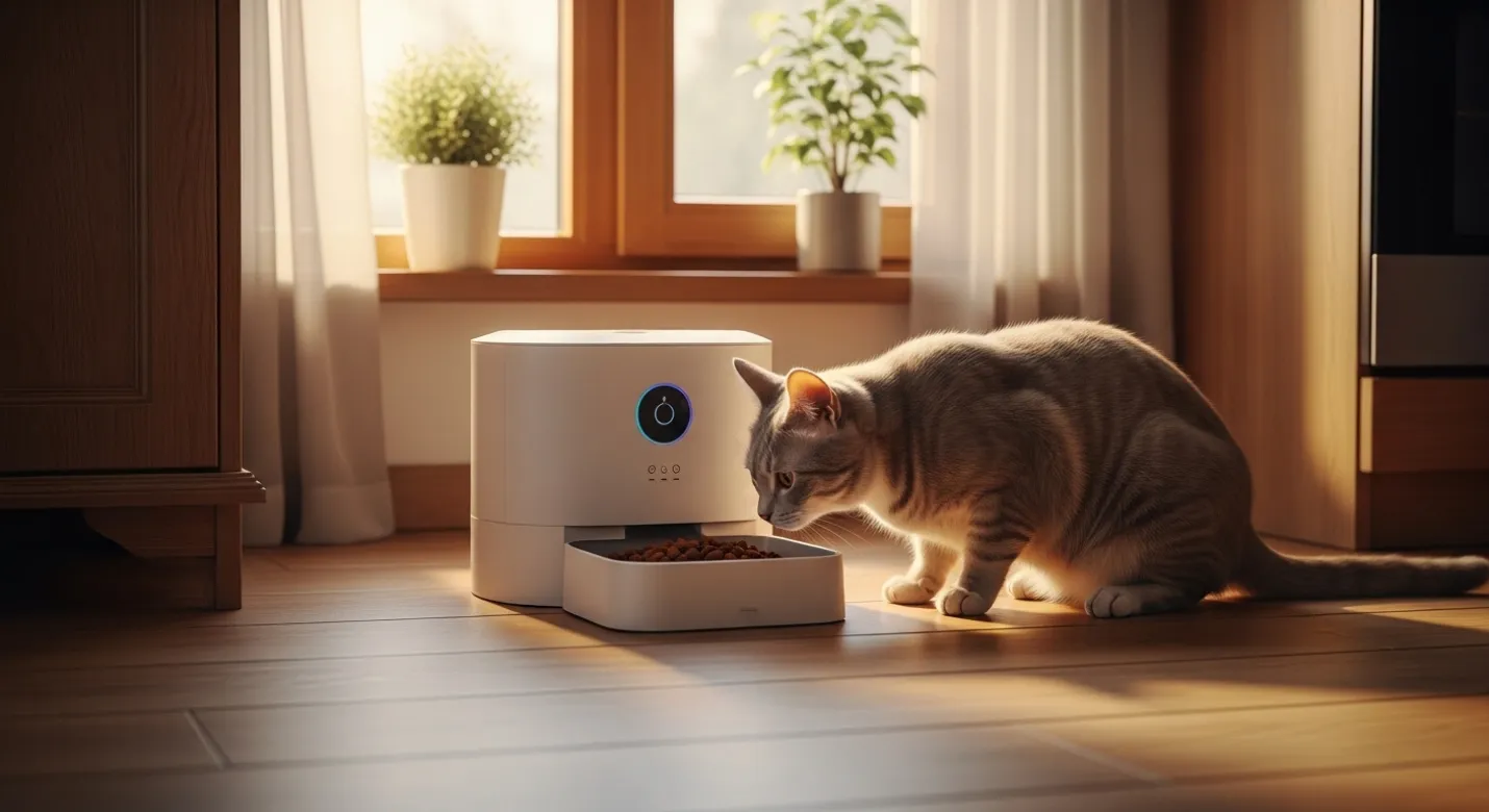 Comedouro automático para cães e gatos com controle de porções