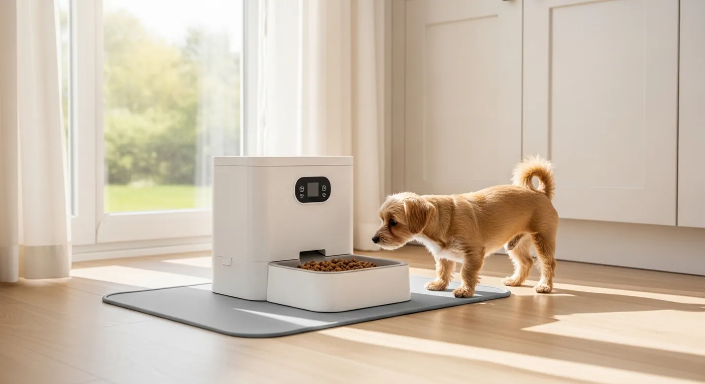 Comedouro automático programado para alimentação diária de pets