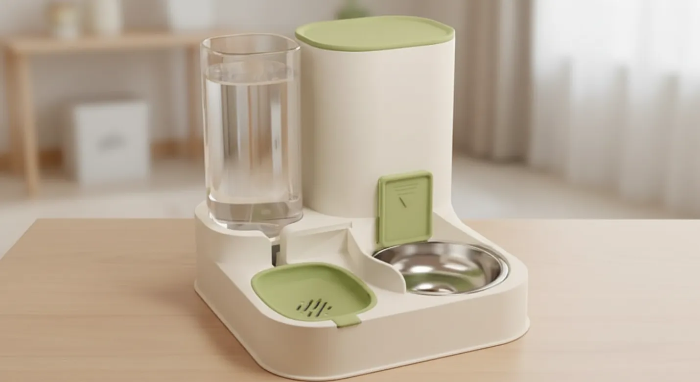 Bebedouro com Comedouro 2.3Kg/1.3L 2em1 Automático Pet